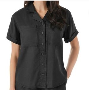 Member's Mark Black Tencel Camp Shirt - Women's Button Down - XL NWT